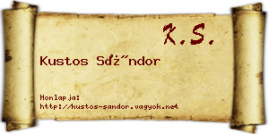 Kustos Sándor névjegykártya
