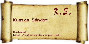 Kustos Sándor névjegykártya